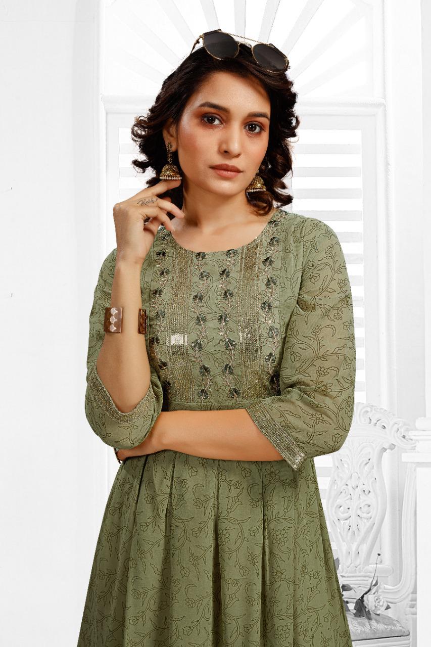 Zulfat 8153 New Regular Wear Georgette Printed Kurti Collection